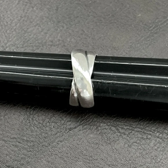 Retired James Avery sterling silver double band crossover ring Size 6.5 - Picture 6 of 13